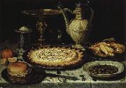 PEETERS, Clara bord med paj,vit och oliver France oil painting reproduction